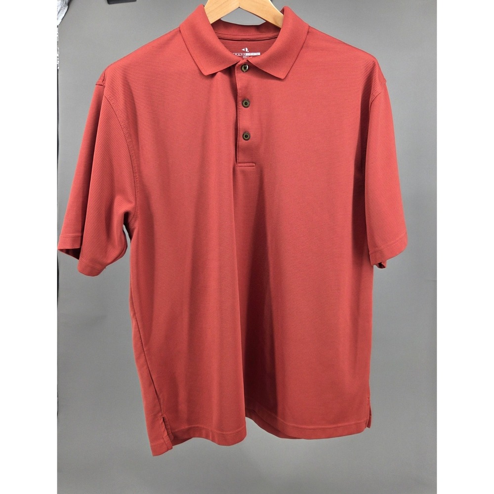 Grand Slam Golf Polo Shirt Mens XL Rust Orange Short Sleeve Textured Athletic